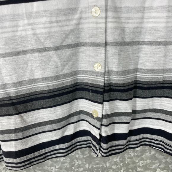 Classic Elements Gray Striped Button Front Top - Size 20/22W - Women's Plus Size - Picture 3 of 5